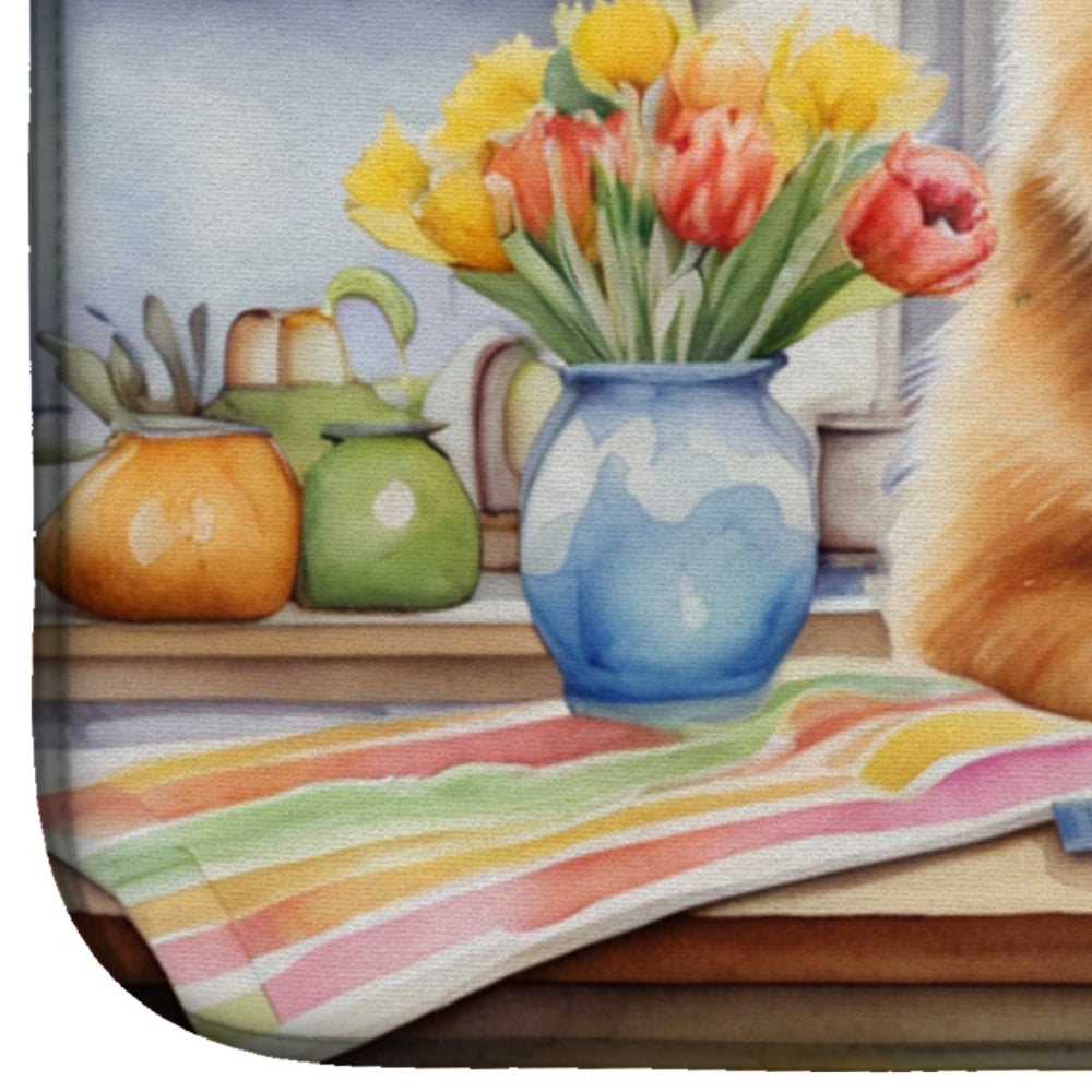 Decorating Easter Chow Chow Dish Drying Mat
