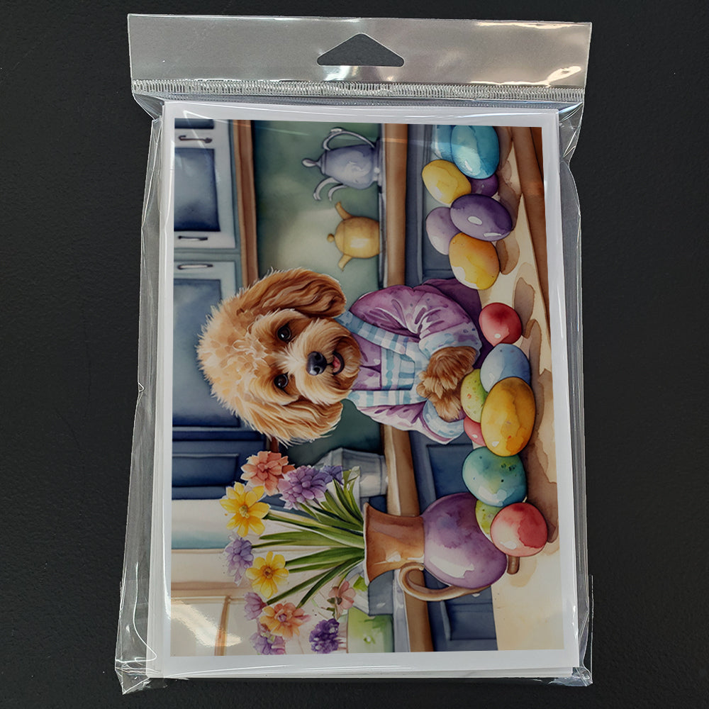 Decorating Easter Cockapoo Greeting Cards Pack of 8