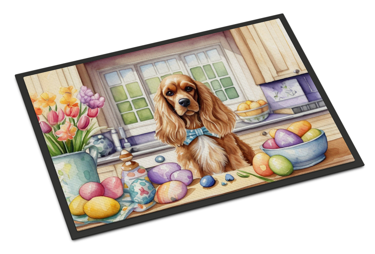 Caroline's Treasures Decorating Easter Cocker Spaniel Doormat - 18X27 Indoor / Outdoor Rug | Made in USA