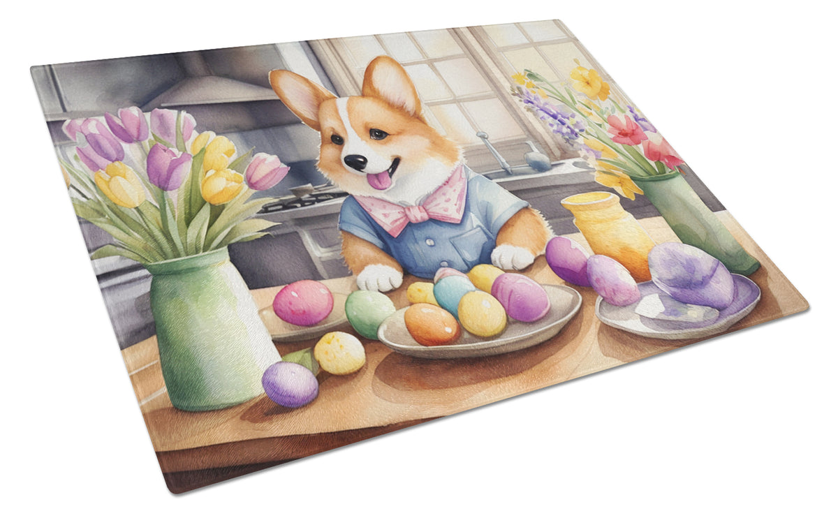 Buy this Decorating Easter Corgi Glass Cutting Board