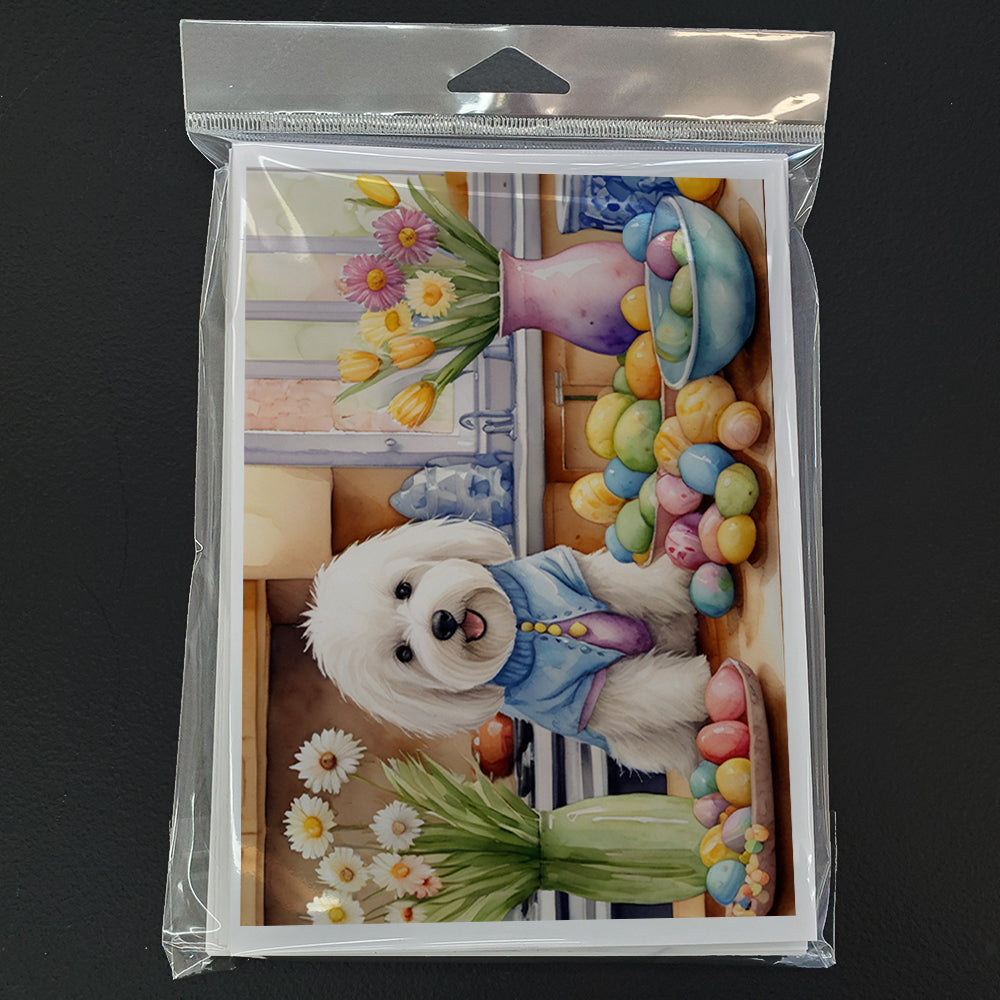 Decorating Easter Coton de Tulear Greeting Cards Pack of 8