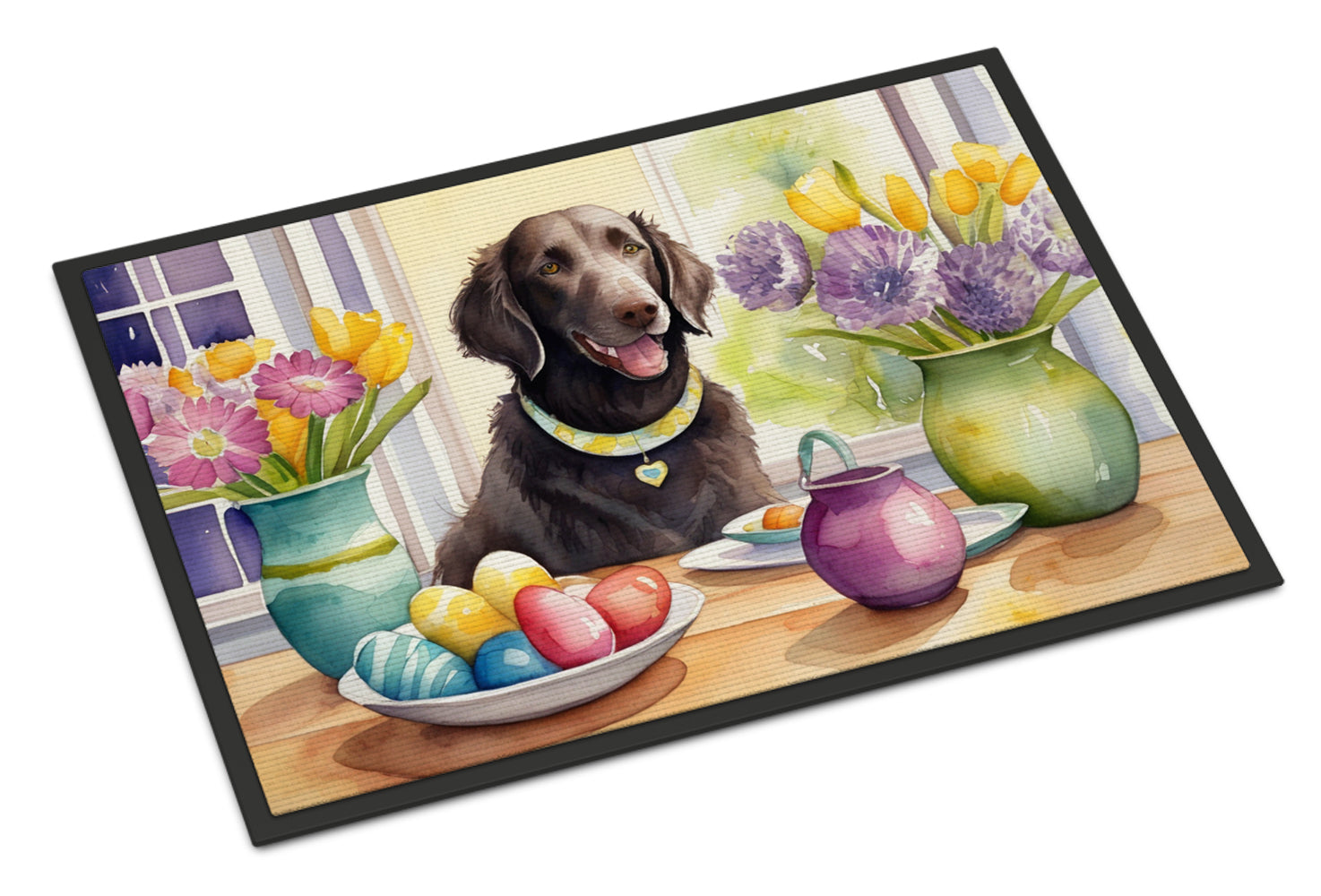 Buy this Decorating Easter Curly-Coated Retriever Doormat