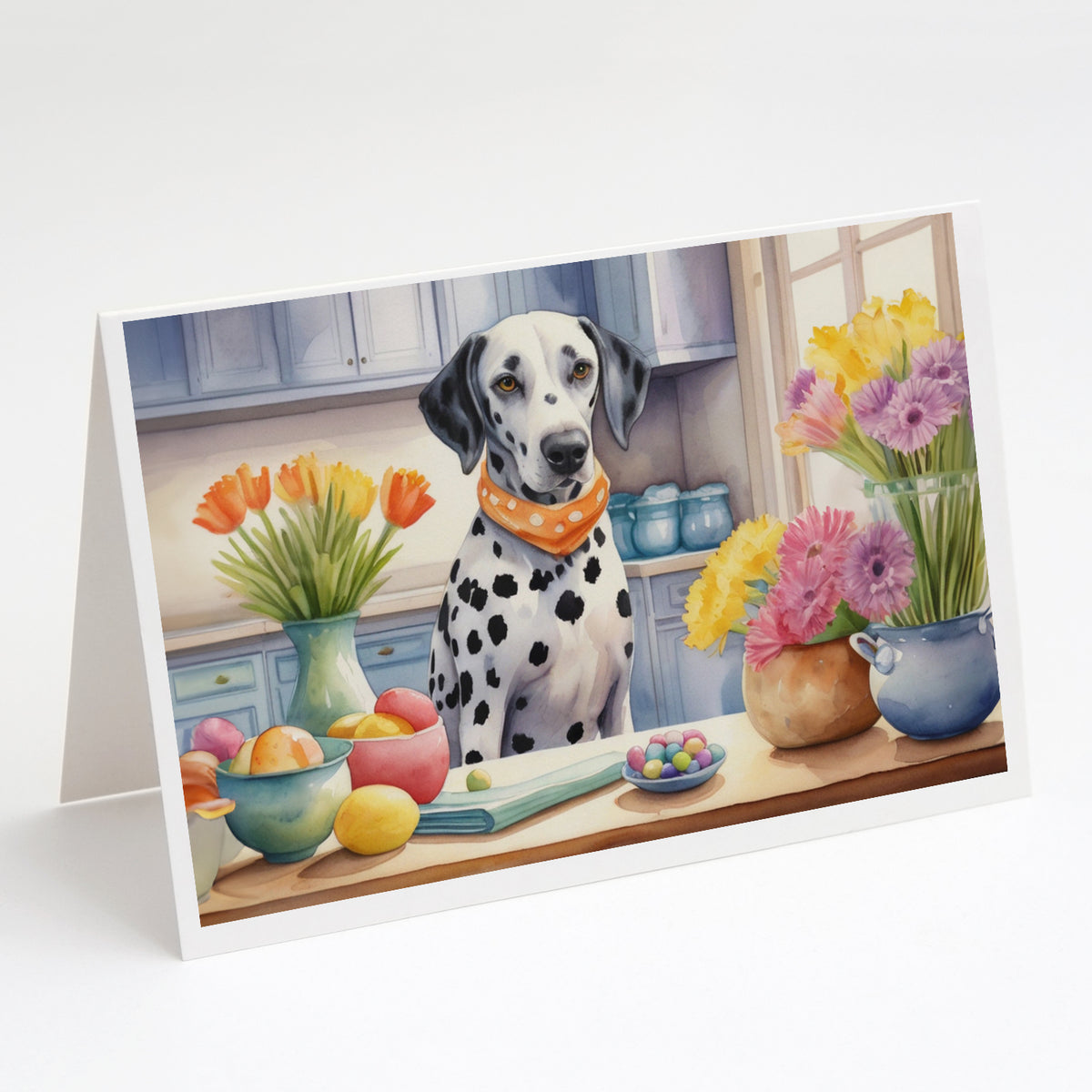 Buy this Decorating Easter Dalmatian Greeting Cards Pack of 8