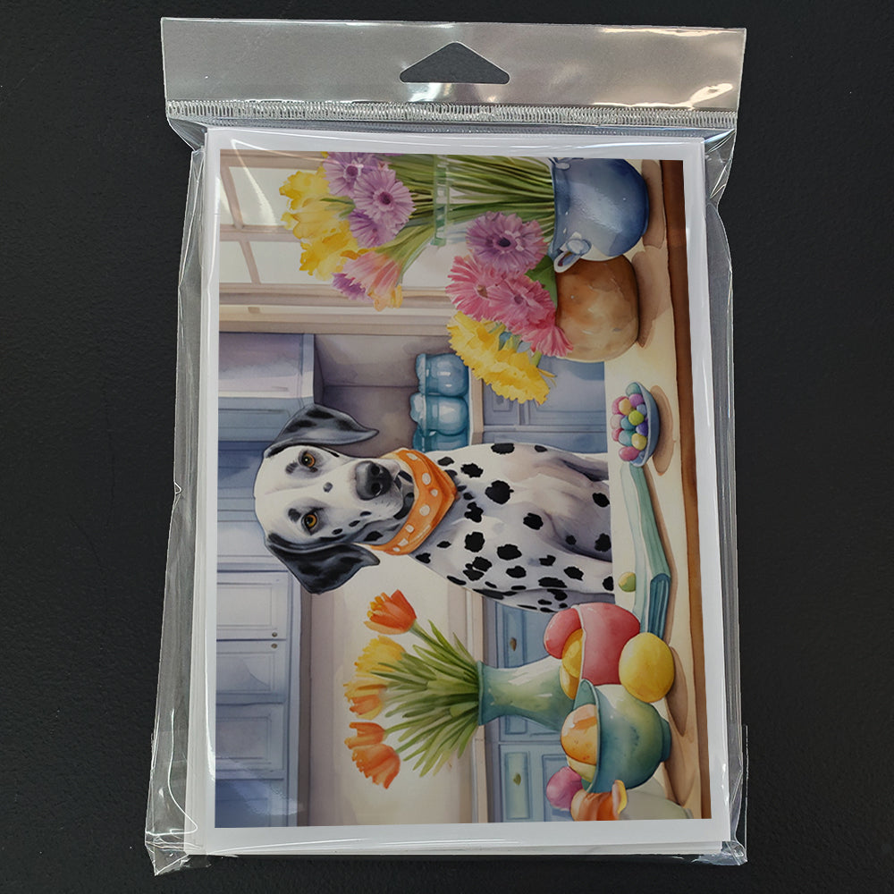 Decorating Easter Dalmatian Greeting Cards Pack of 8