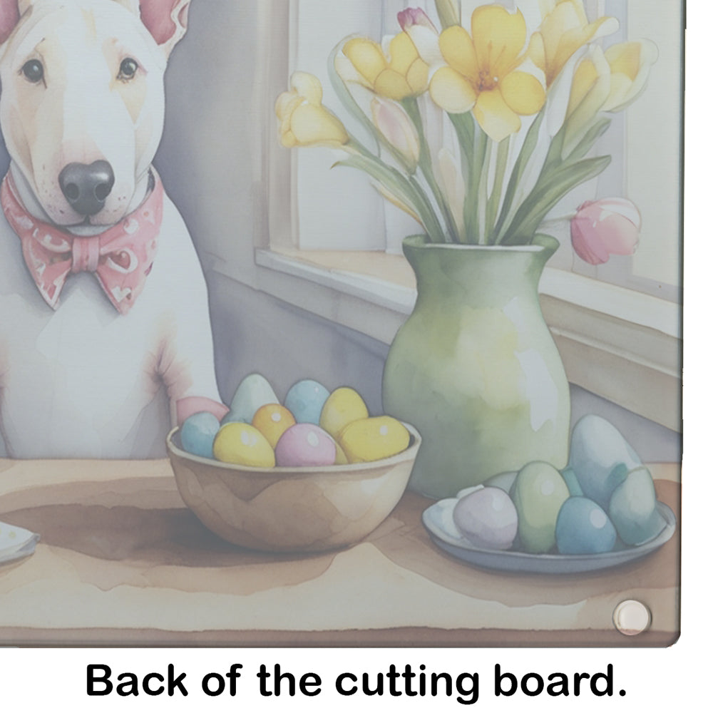 Decorating Easter English Bull Terrier Glass Cutting Board