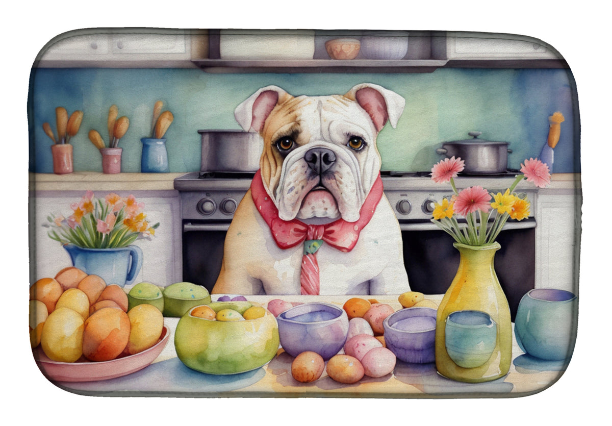 Buy this Decorating Easter English Bulldog Dish Drying Mat