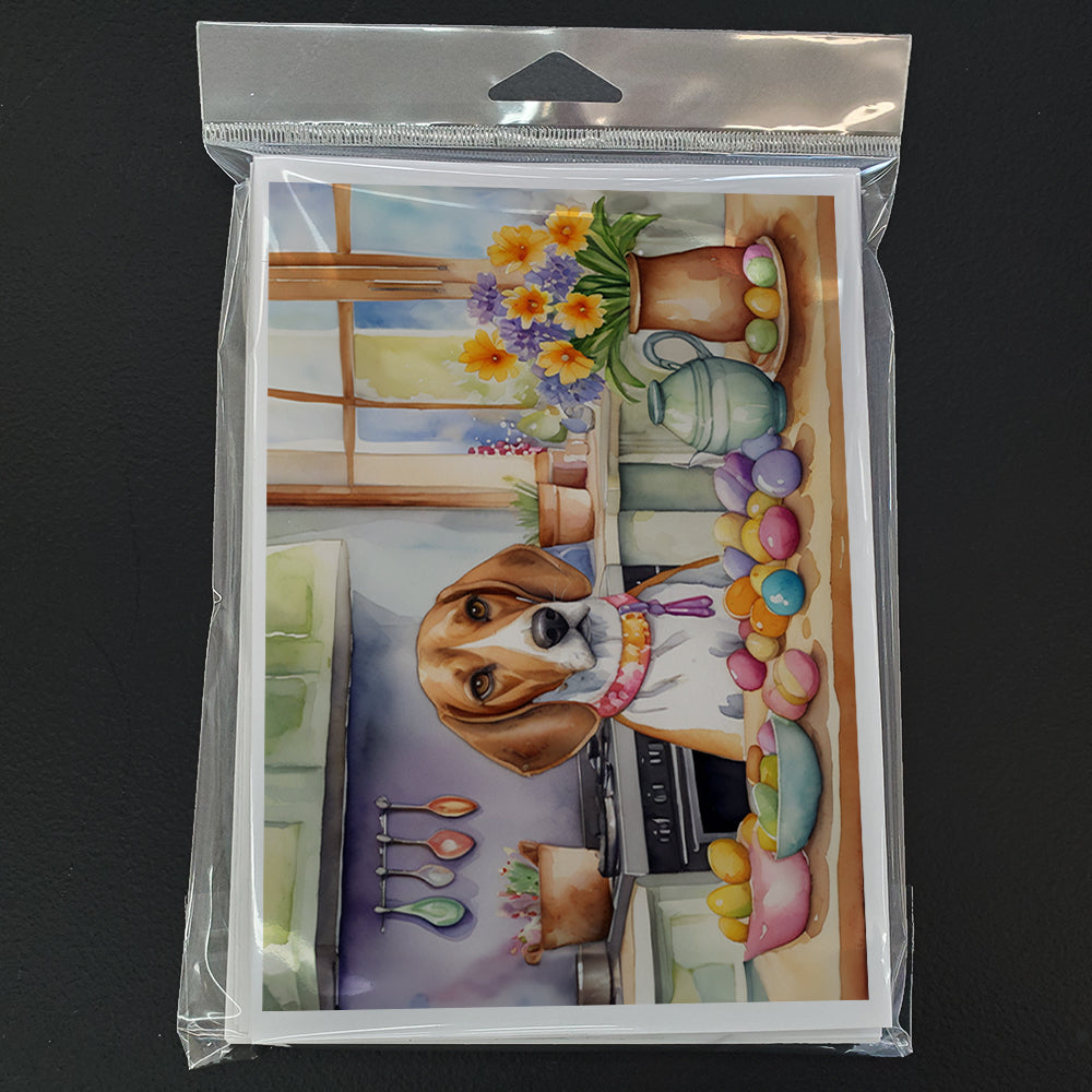 Decorating Easter English Foxhound Greeting Cards Pack of 8