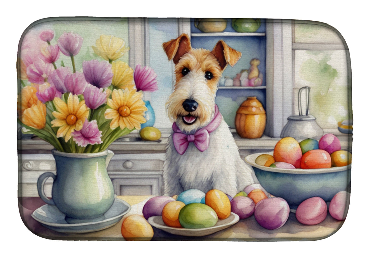 Buy this Decorating Easter Fox Terrier Dish Drying Mat