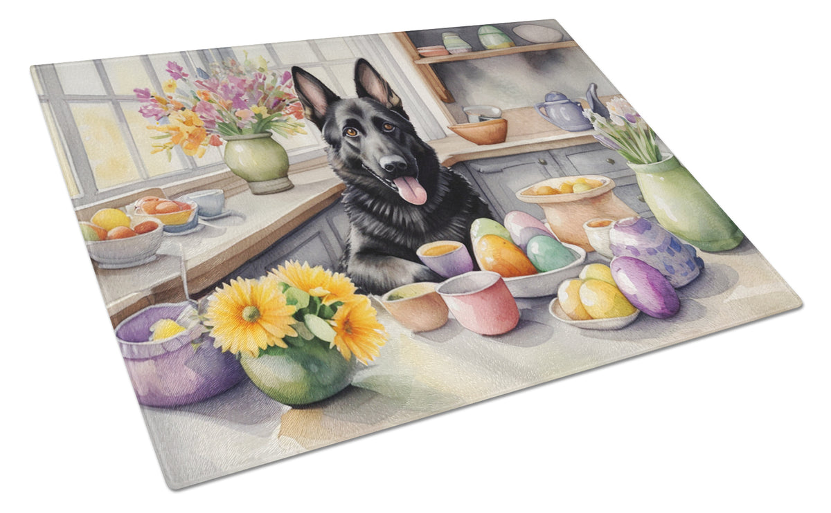 Buy this Decorating Easter German Shepherd Glass Cutting Board