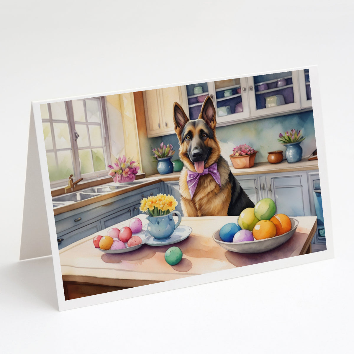 Buy this Decorating Easter German Shepherd Greeting Cards Pack of 8