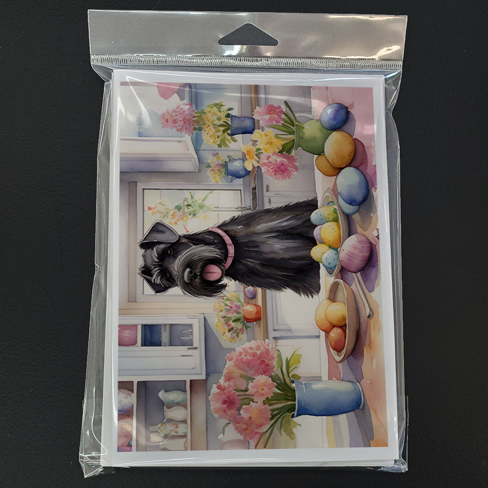 Decorating Easter Giant Schnauzer Greeting Cards Pack of 8
