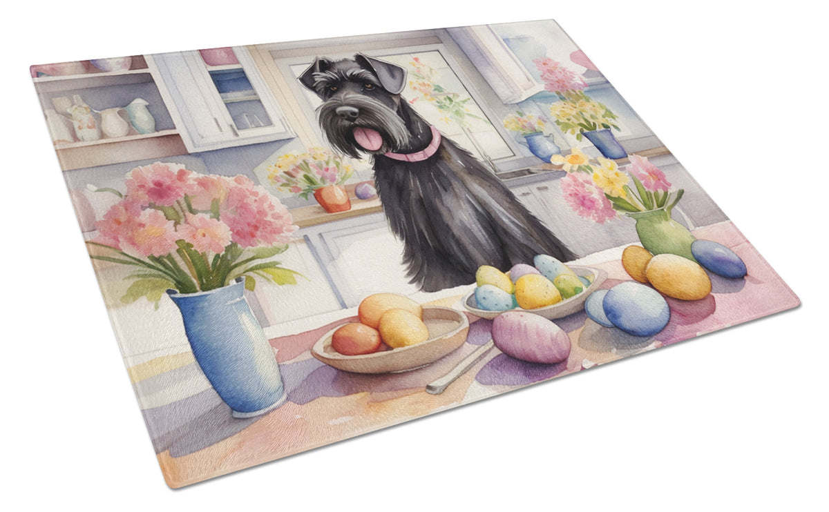 Buy this Decorating Easter Giant Schnauzer Glass Cutting Board