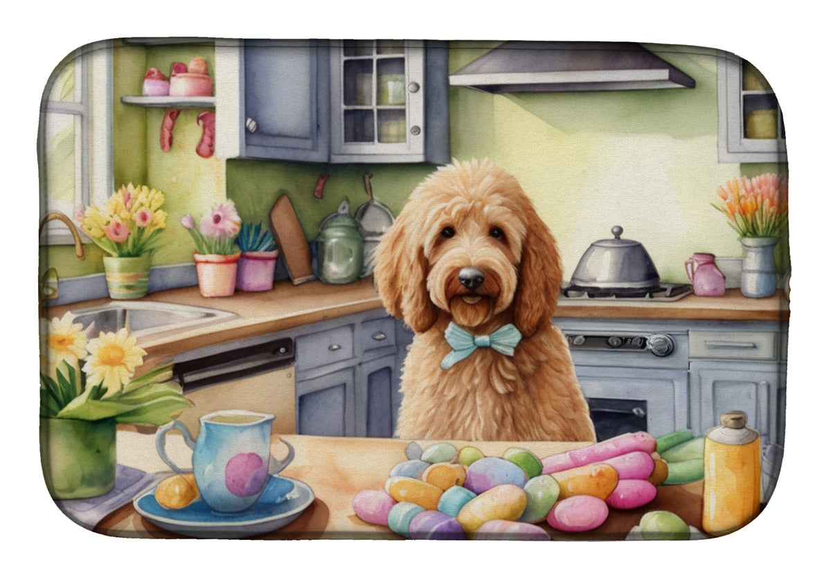 Buy this Decorating Easter Goldendoodle Dish Drying Mat