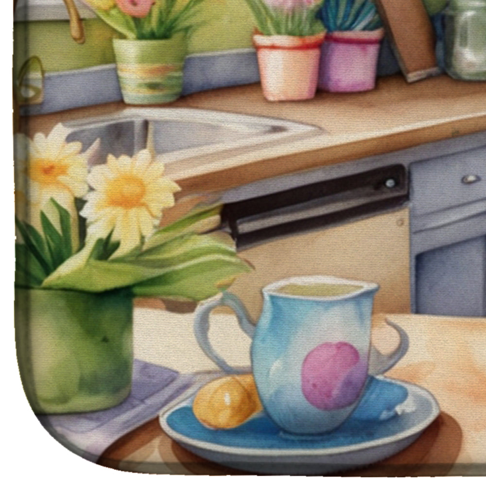 Decorating Easter Goldendoodle Dish Drying Mat