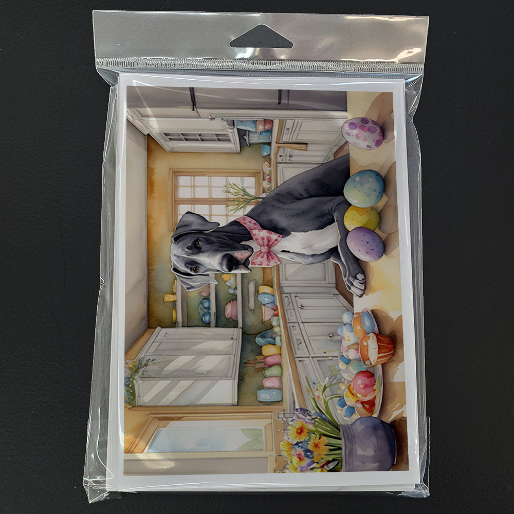 Decorating Easter Great Dane Greeting Cards Pack of 8