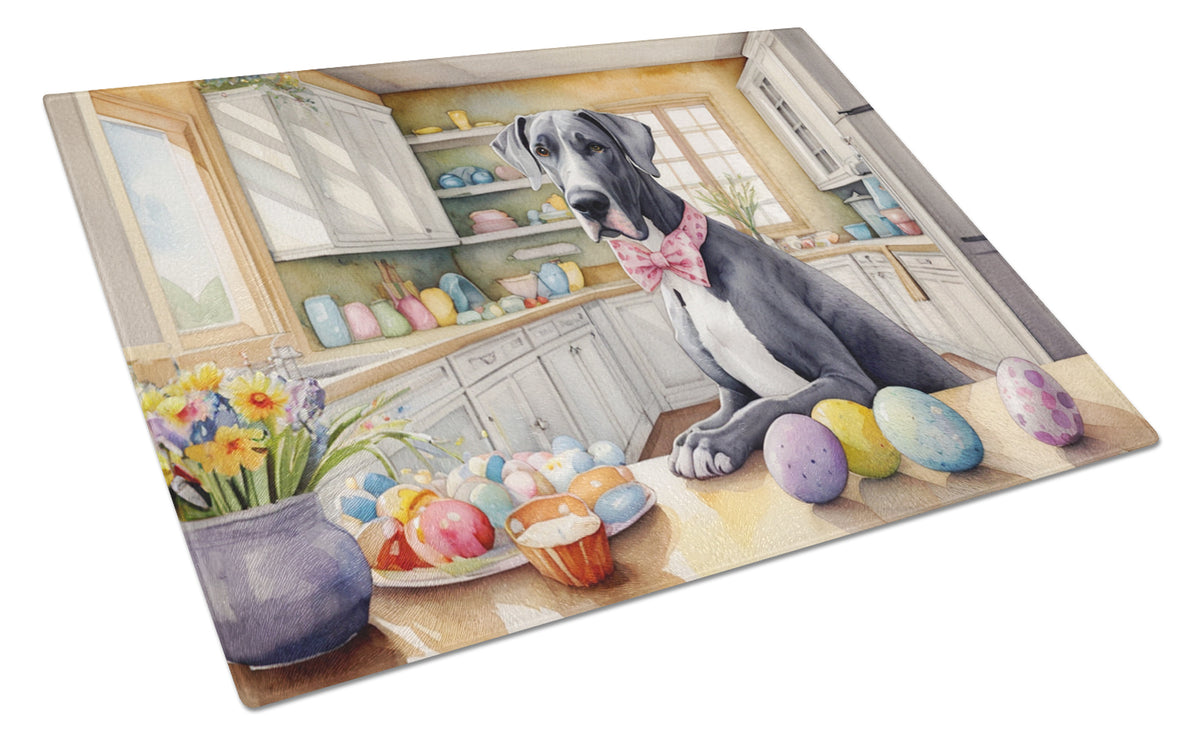 Buy this Decorating Easter Great Dane Glass Cutting Board