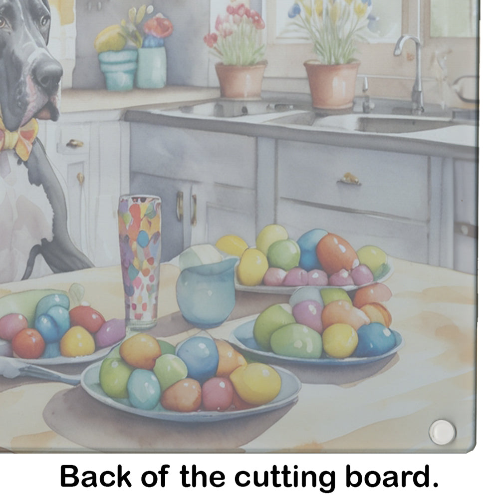 Decorating Easter Great Dane Glass Cutting Board
