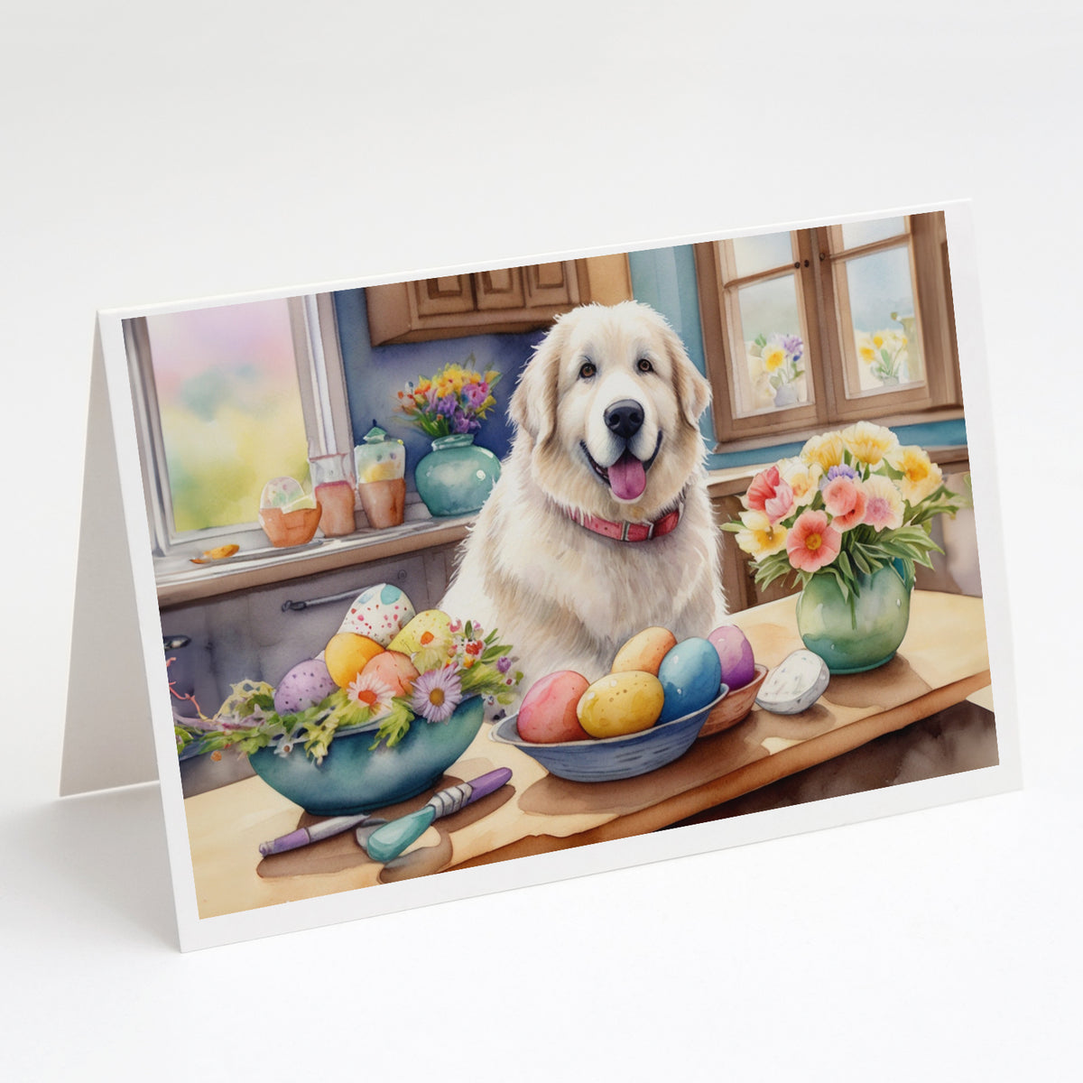 Buy this Decorating Easter Great Pyrenees Greeting Cards Pack of 8