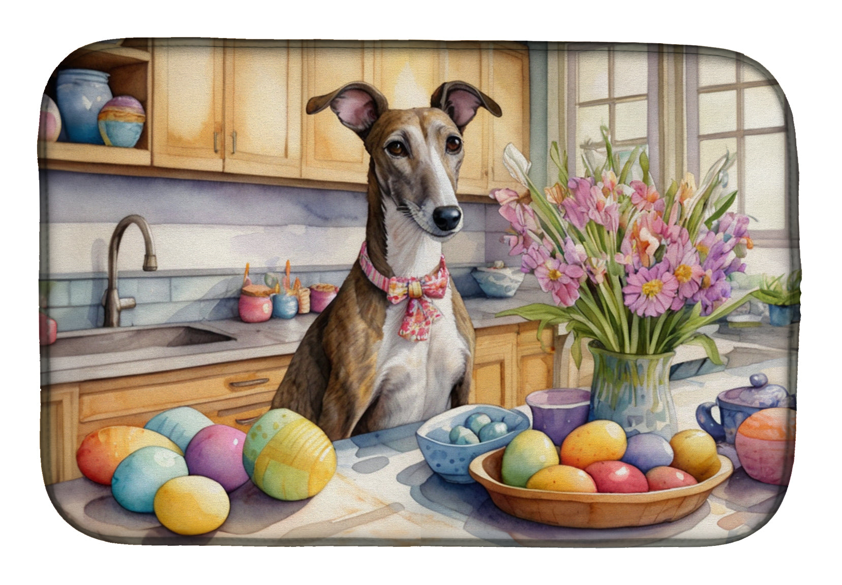 Buy this Decorating Easter Greyhound Dish Drying Mat