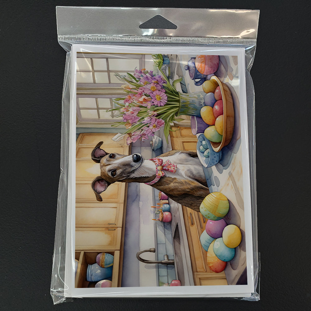 Decorating Easter Greyhound Greeting Cards Pack of 8