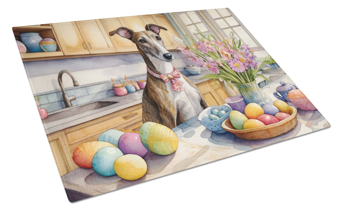 Buy this Decorating Easter Greyhound Glass Cutting Board