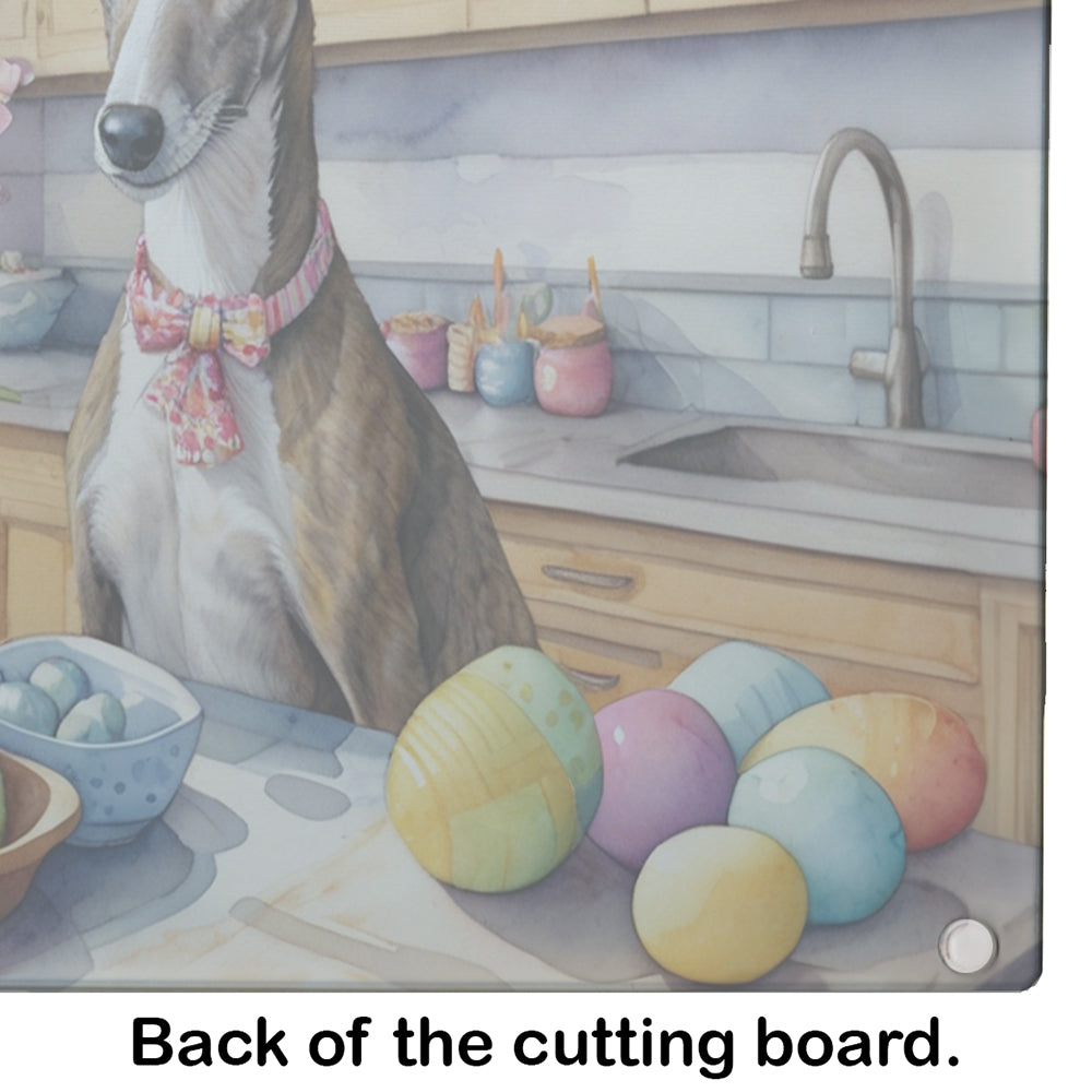 Decorating Easter Greyhound Glass Cutting Board
