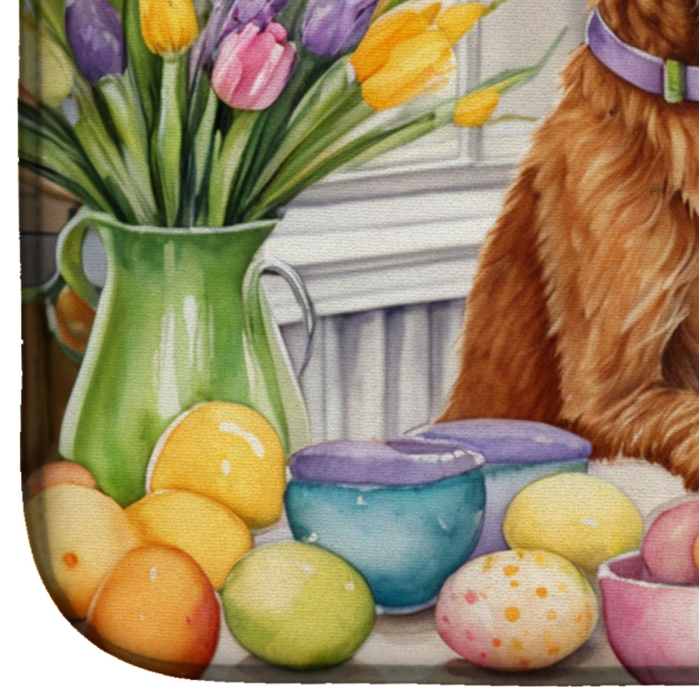 Decorating Easter Irish Terrier Dish Drying Mat