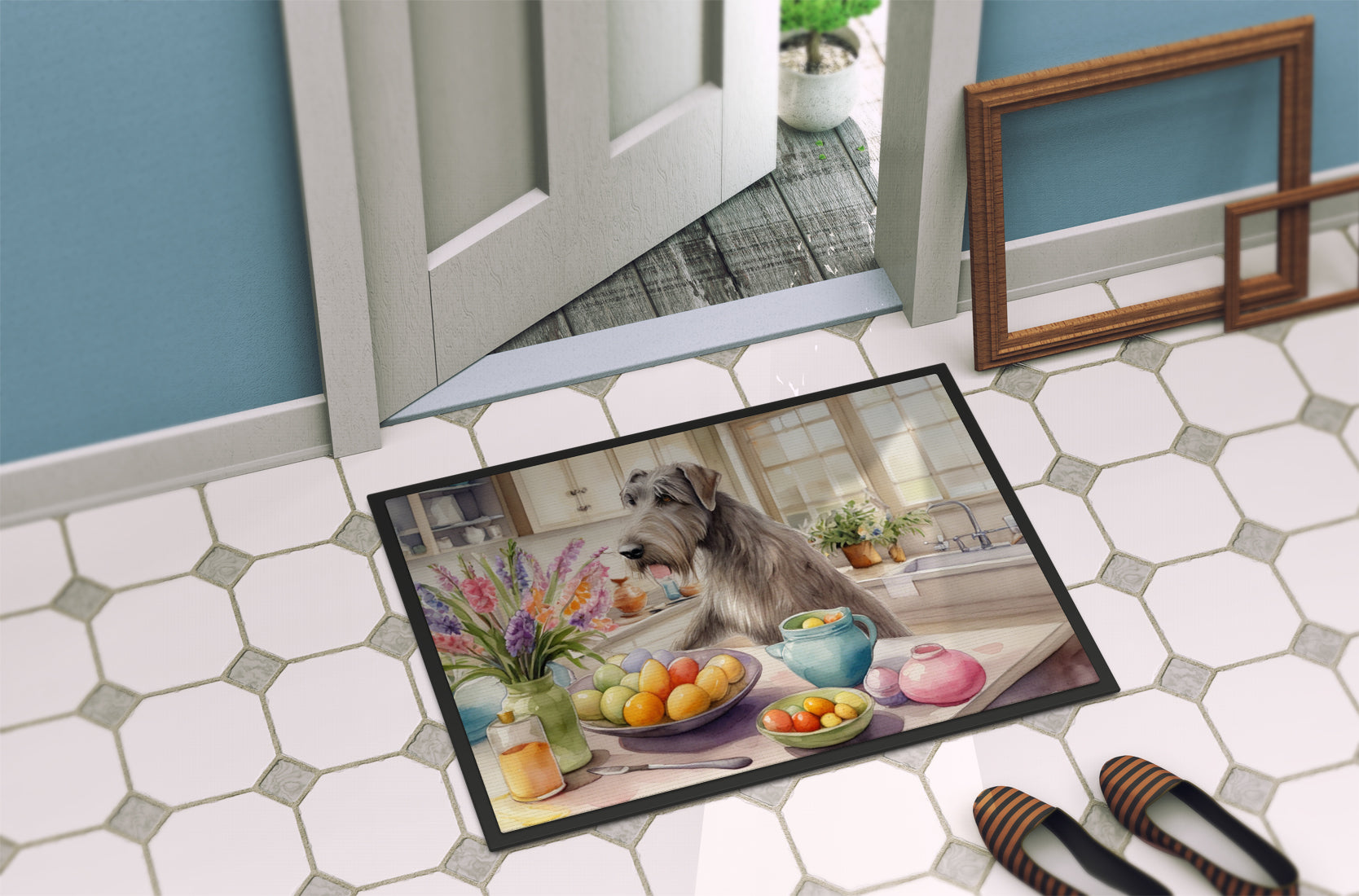 Decorating Easter Irish Wolfhound Doormat