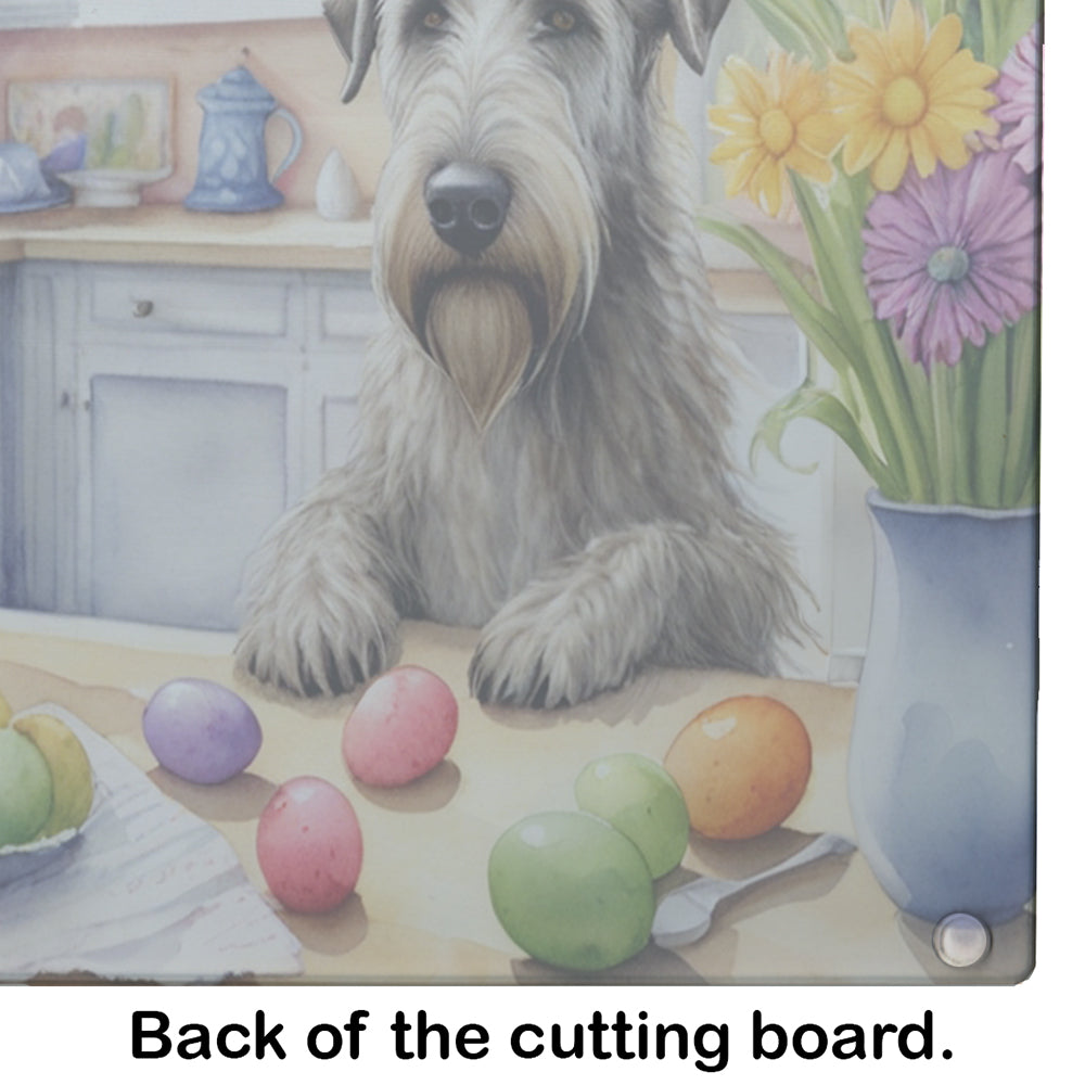 Decorating Easter Irish Wolfhound Glass Cutting Board