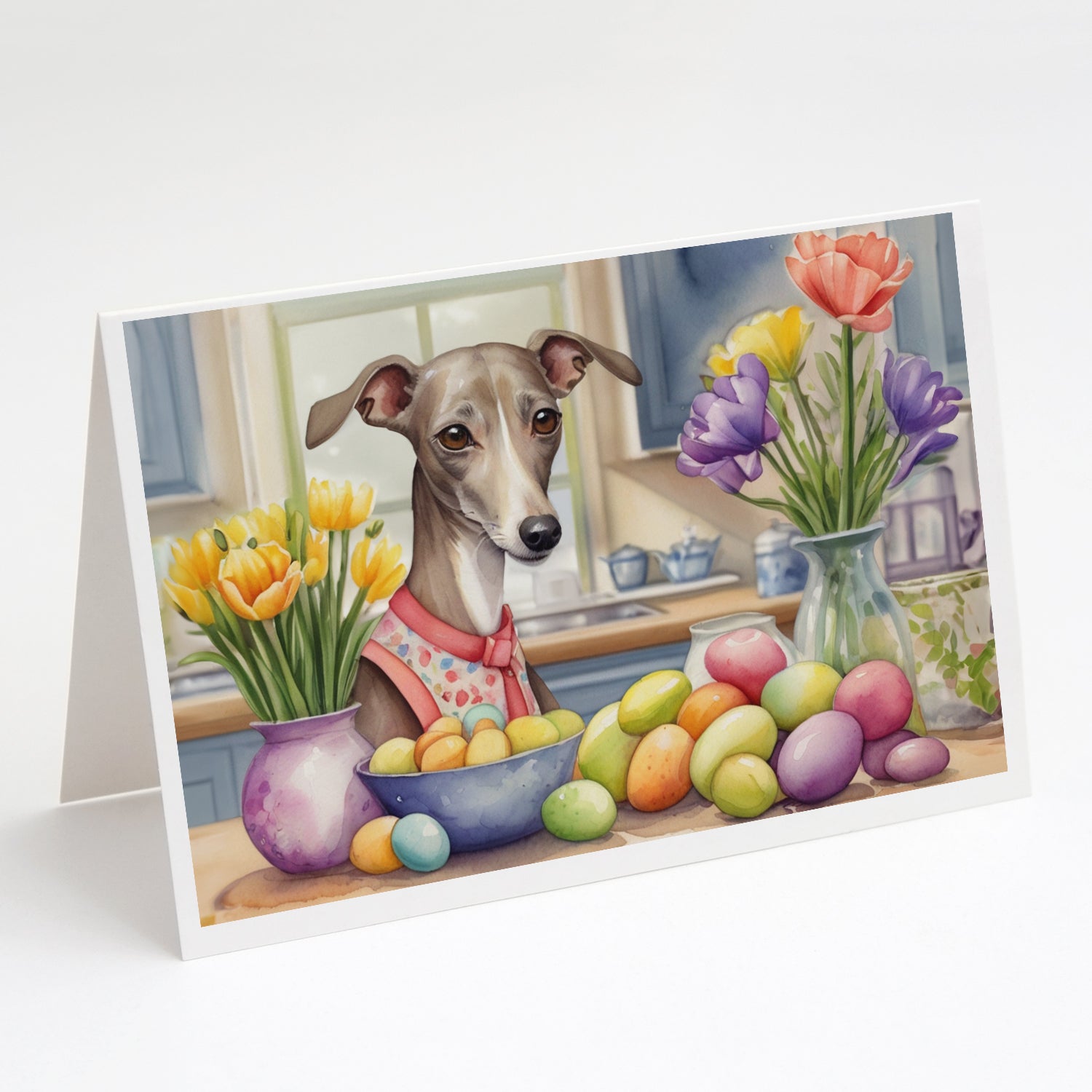 Buy this Decorating Easter Italian Greyhound Greeting Cards Pack of 8