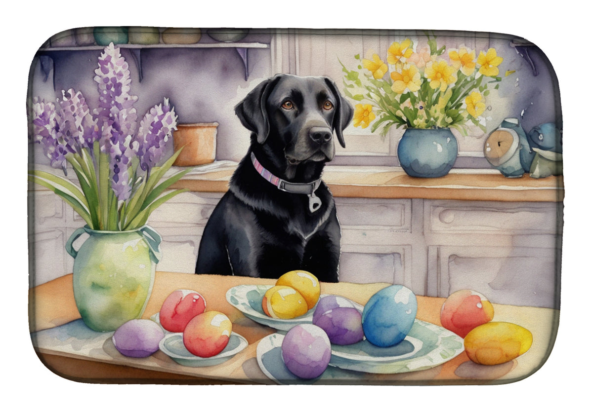 Buy this Decorating Easter Black Labrador Retriever Dish Drying Mat