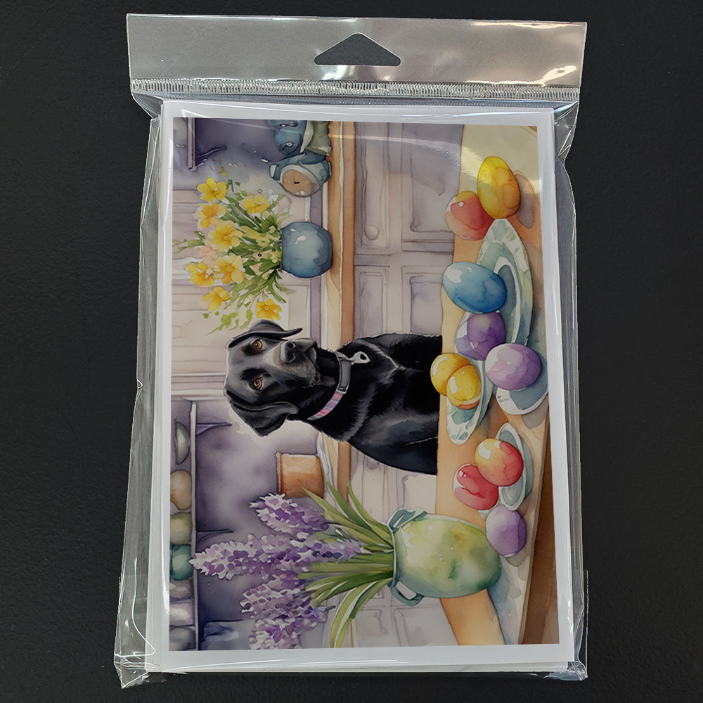 Decorating Easter Black Labrador Retriever Greeting Cards Pack of 8