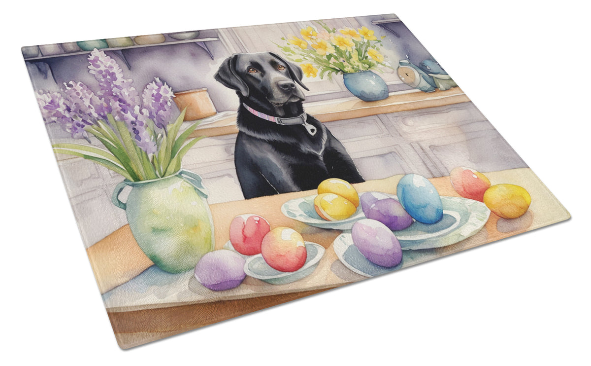 Buy this Decorating Easter Black Labrador Retriever Glass Cutting Board