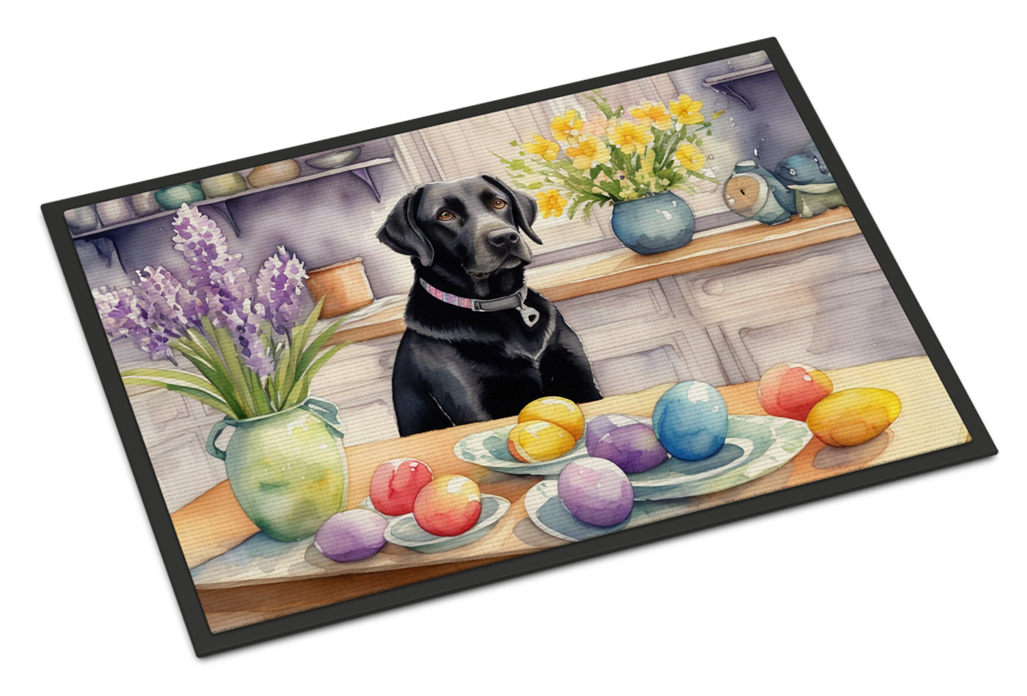 Buy this Decorating Easter Black Labrador Retriever Doormat