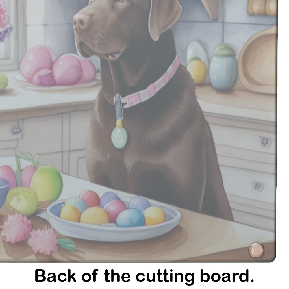 Decorating Easter Chocolate Labrador Retriever Glass Cutting Board