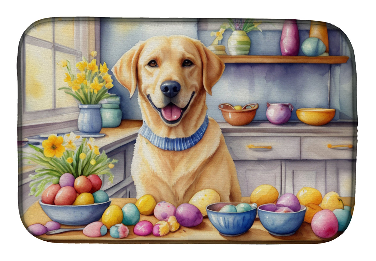 Buy this Decorating Easter Yellow Labrador Retriever Dish Drying Mat