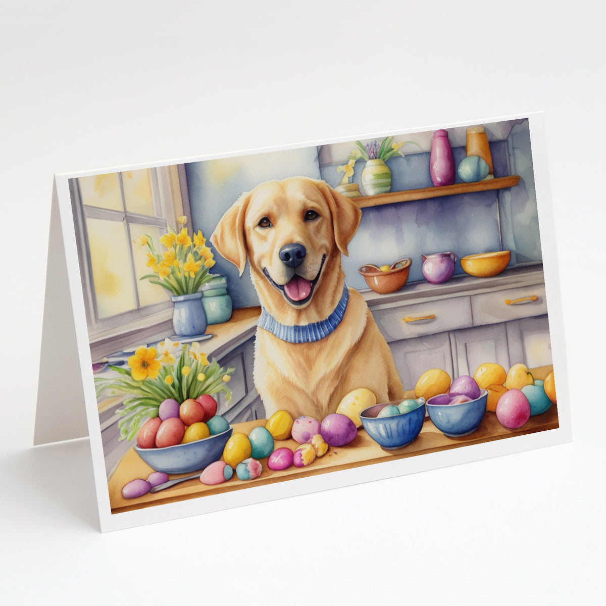Buy this Decorating Easter Yellow Labrador Retriever Greeting Cards Pack of 8