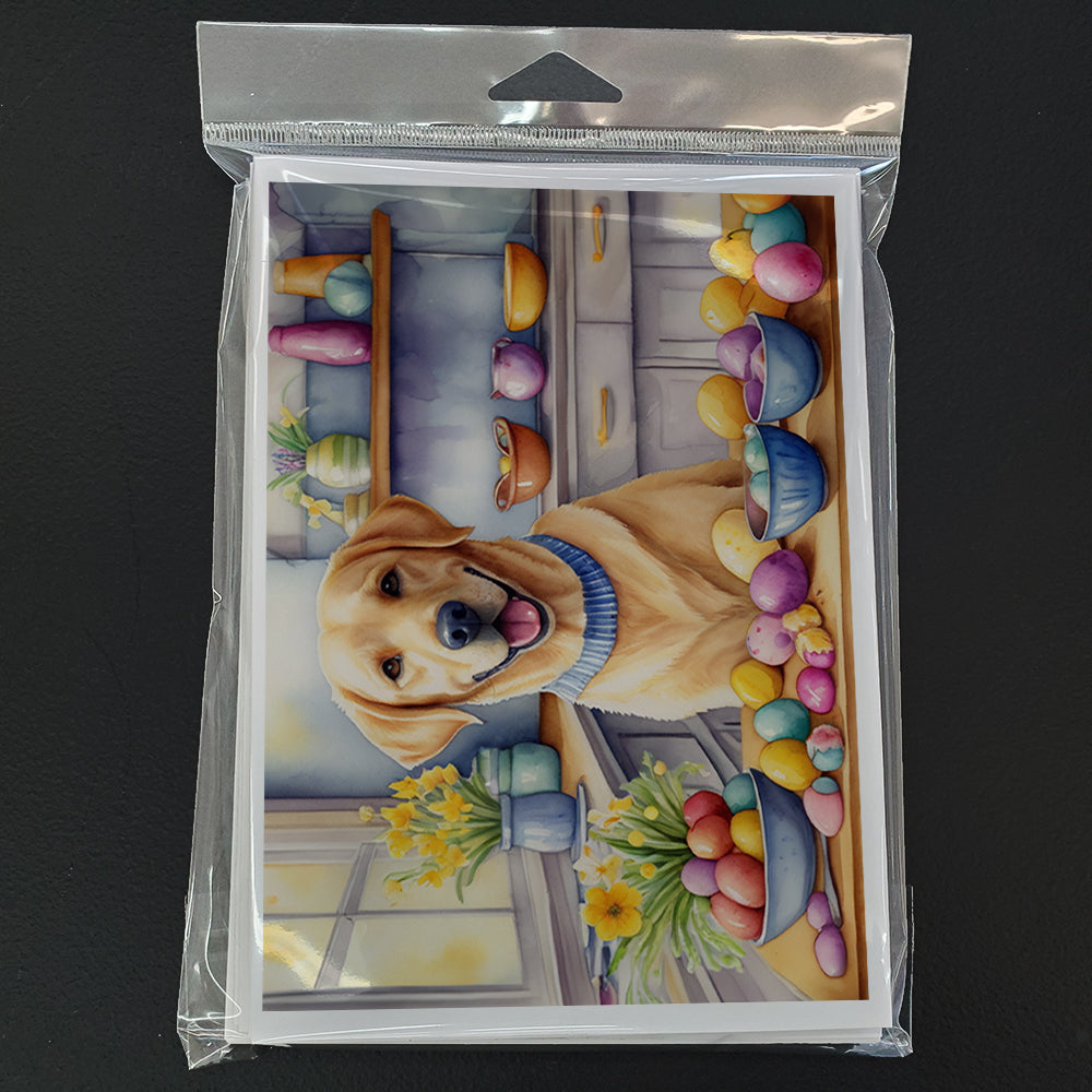Decorating Easter Yellow Labrador Retriever Greeting Cards Pack of 8