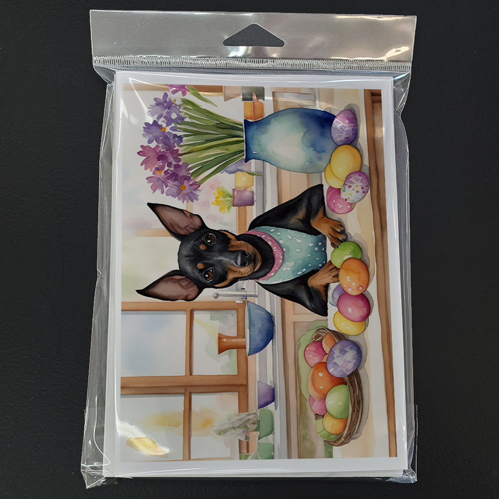 Decorating Easter Manchester Terrier Greeting Cards Pack of 8