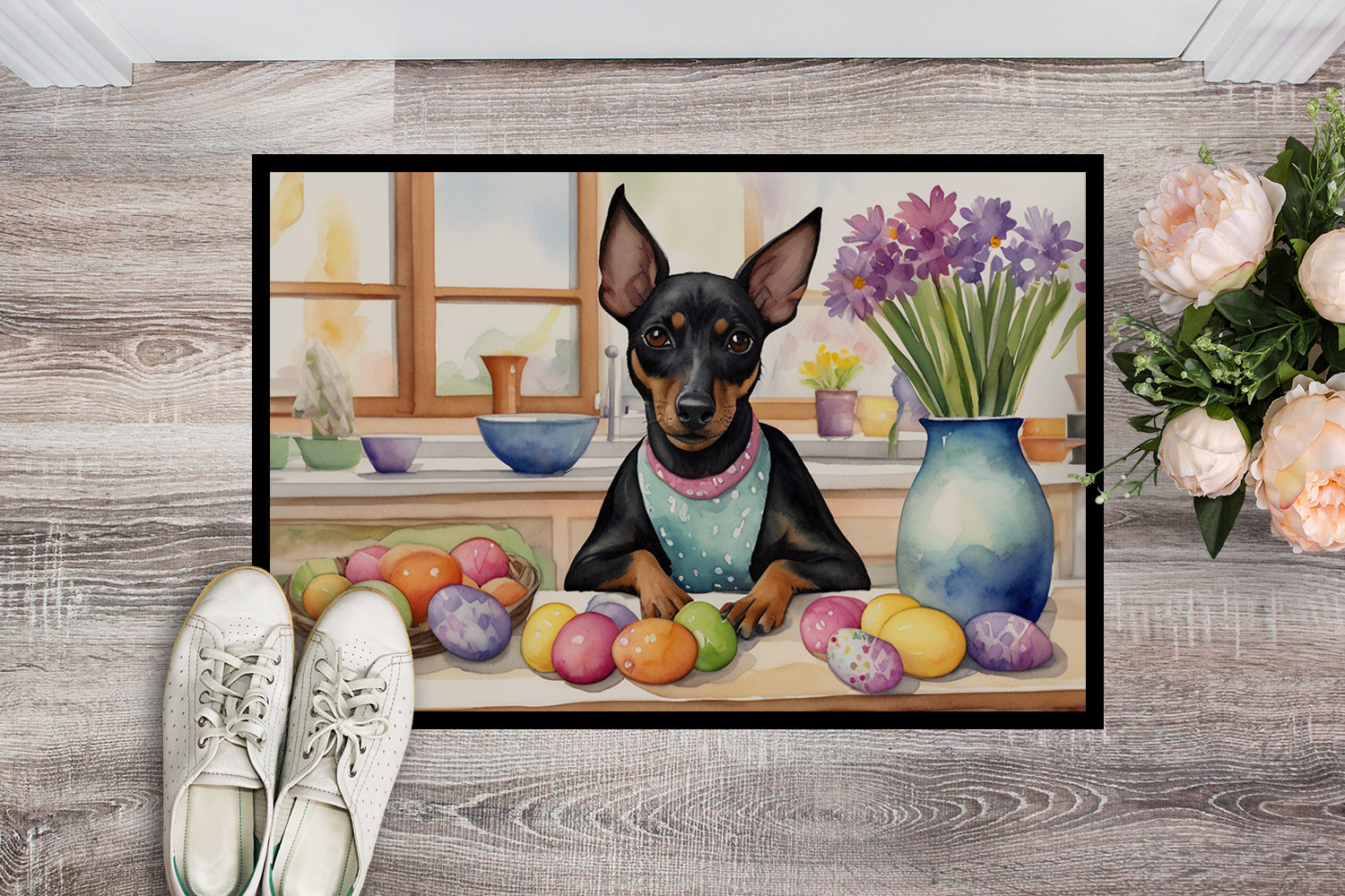 Buy this Decorating Easter Manchester Terrier Doormat