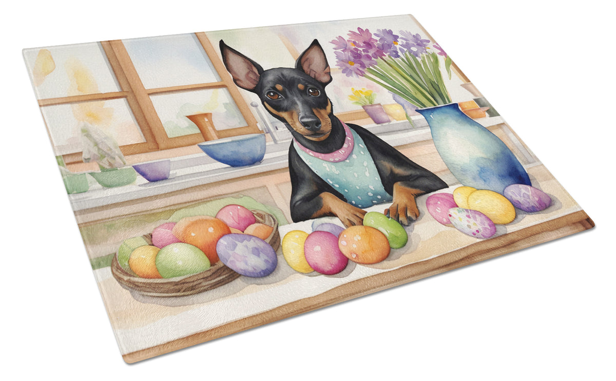 Buy this Decorating Easter Manchester Terrier Glass Cutting Board