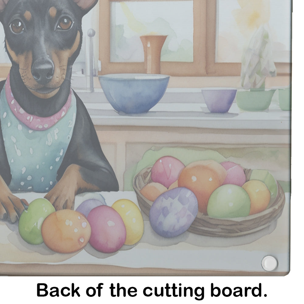 Decorating Easter Manchester Terrier Glass Cutting Board