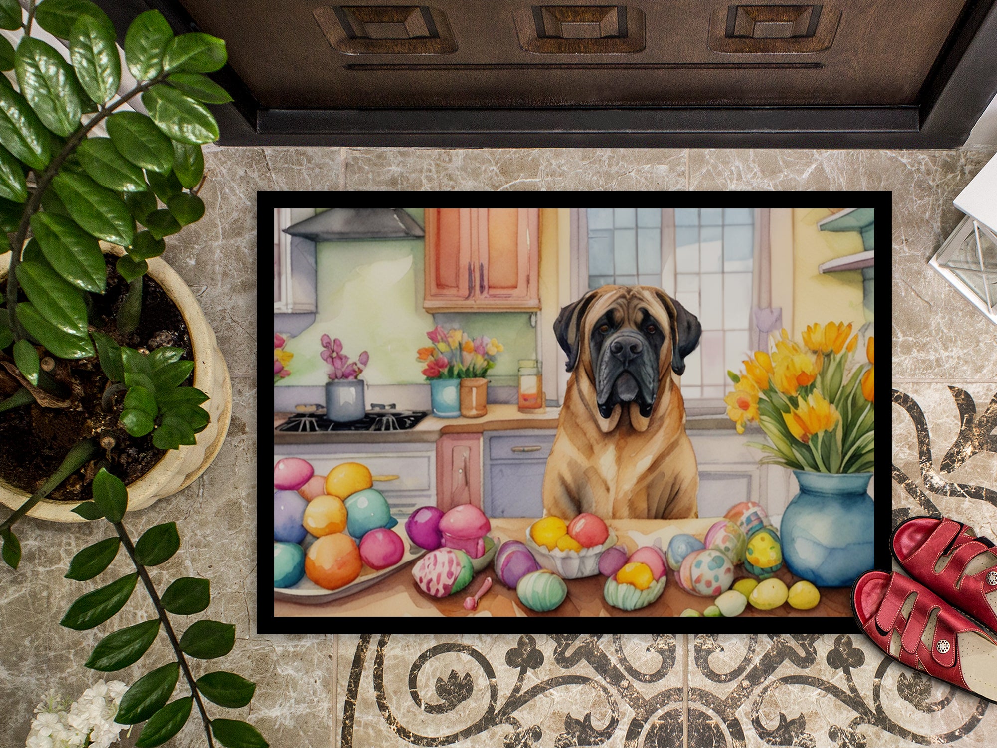 Decorating Easter Mastiff Doormat