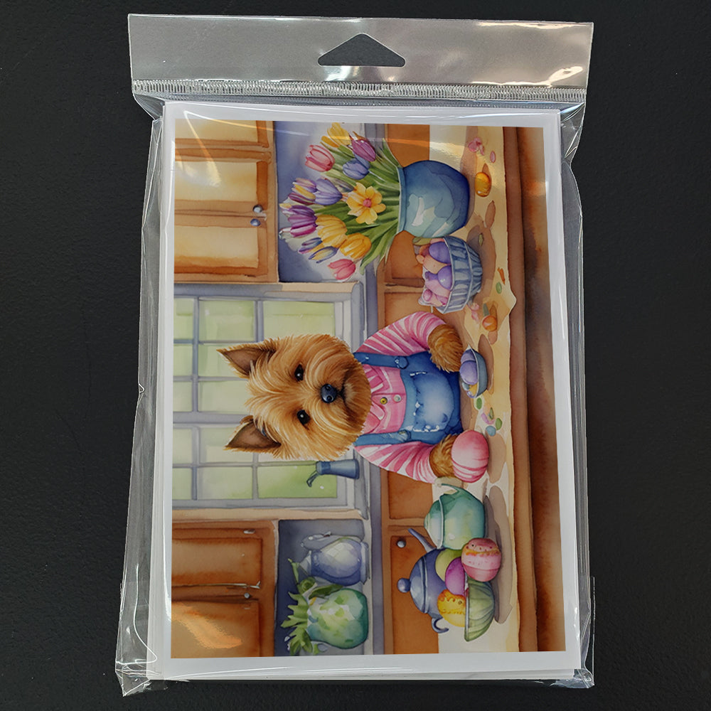 Decorating Easter Norwich Terrier Greeting Cards Pack of 8