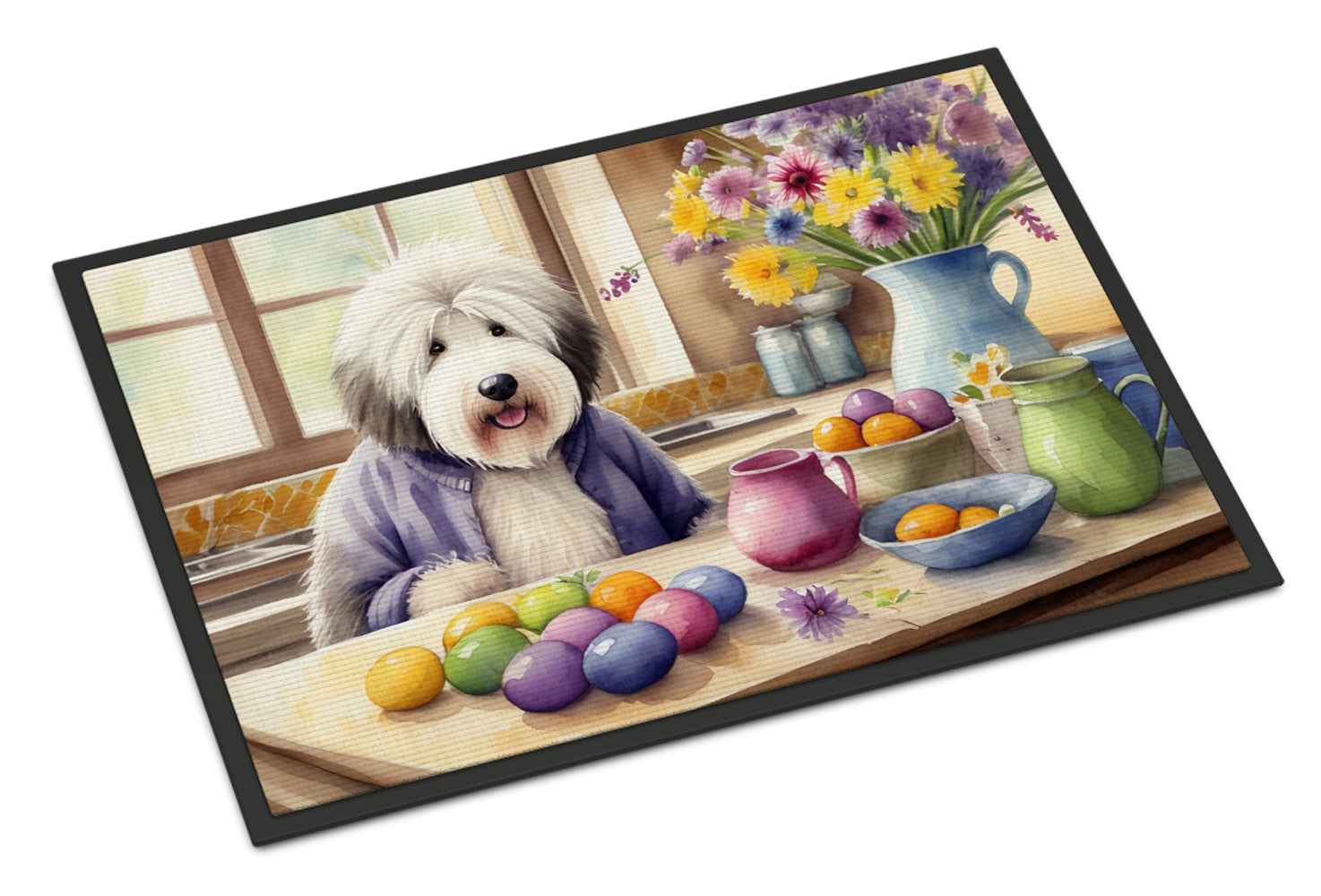 Buy this Decorating Easter Old English Sheepdog Doormat