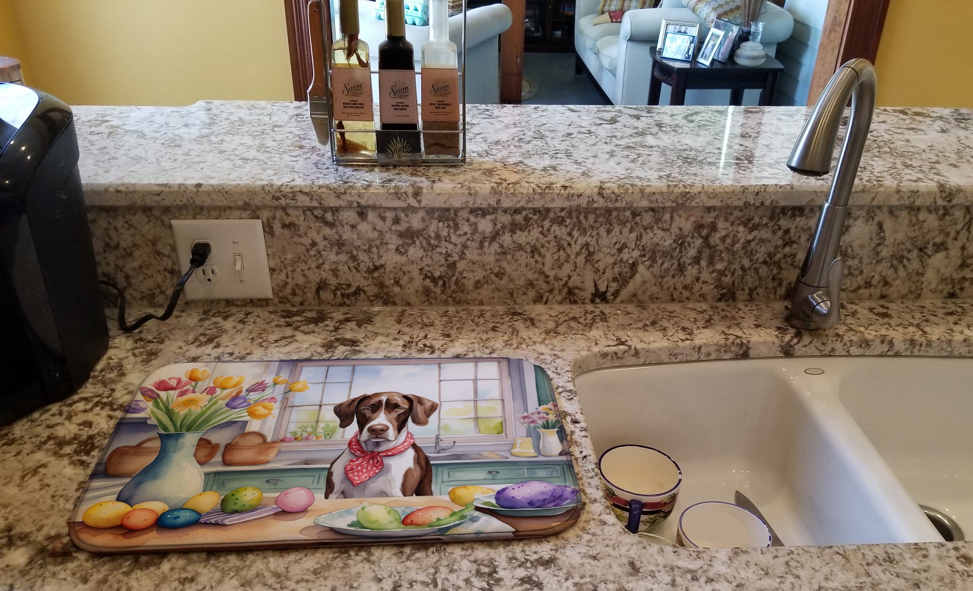 Decorating Easter Pointer Dish Drying Mat
