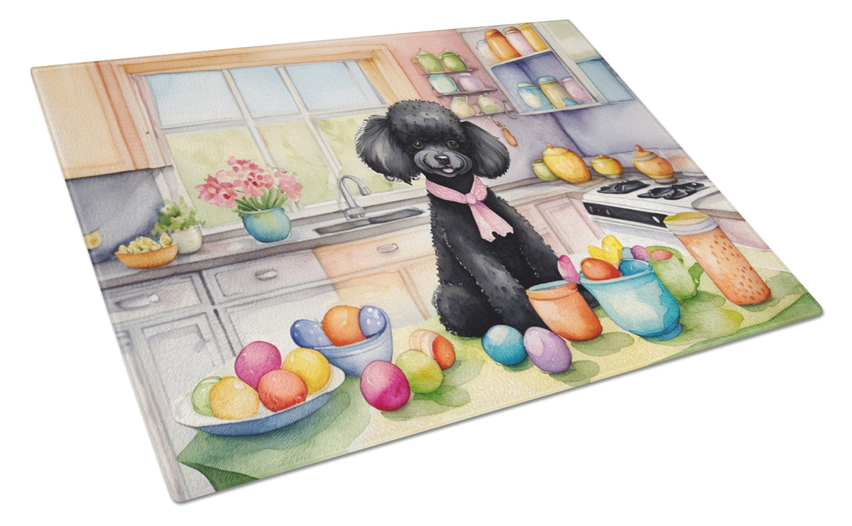 Buy this Decorating Easter Black Poodle Glass Cutting Board