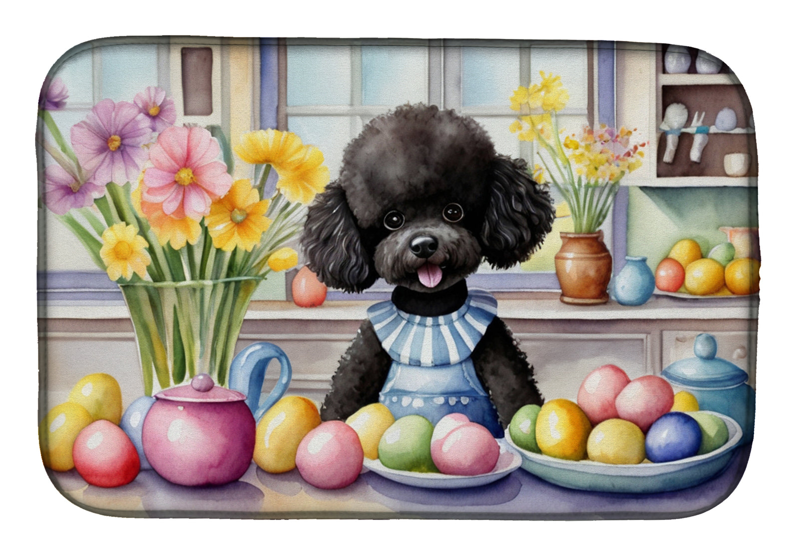 Buy this Decorating Easter Black Poodle Dish Drying Mat