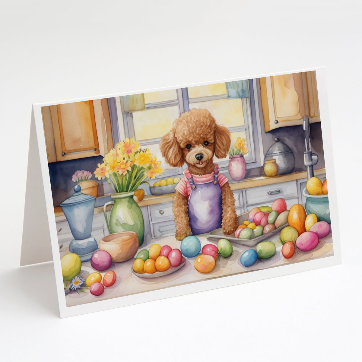 Buy this Decorating Easter Poodle Greeting Cards Pack of 8