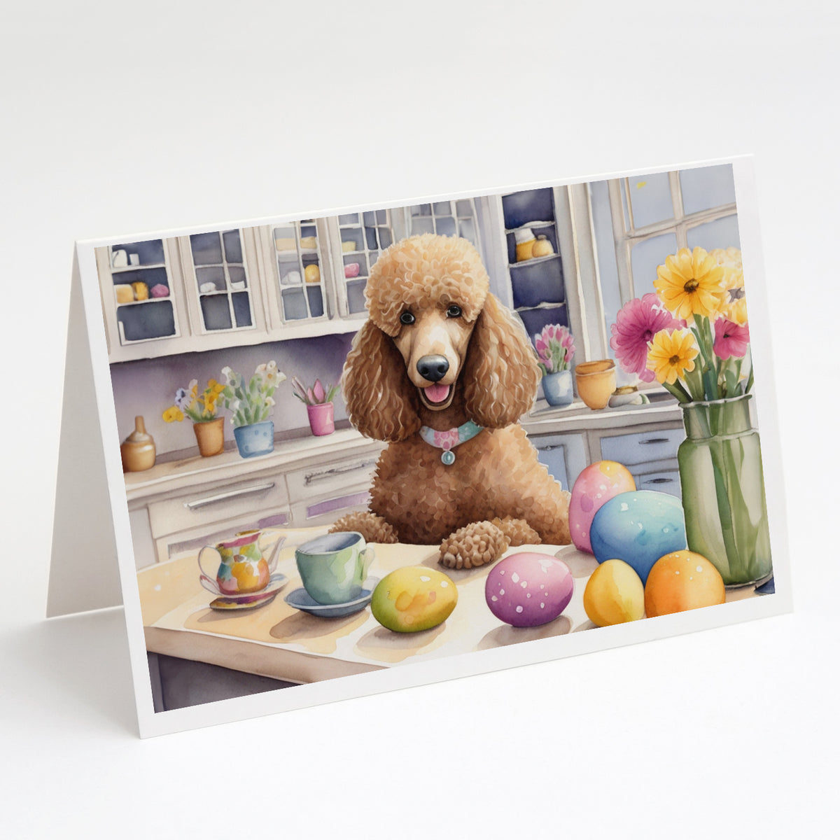 Buy this Decorating Easter Poodle Greeting Cards Pack of 8